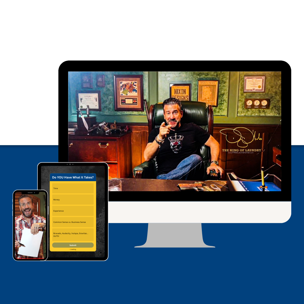 Screenshots from Danny's online course displayed on different platforms
