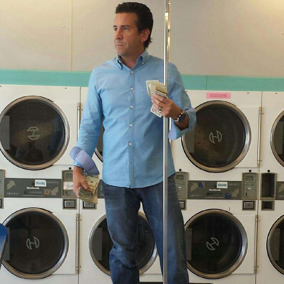 Danny in laundromat storefront